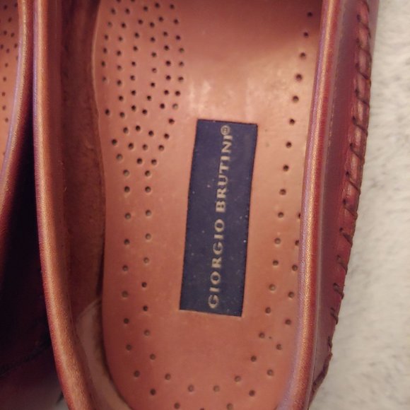 Mens Giorgio Brutini Brown Leather Weave Tassel Loafers Shoes Size 11 D main image 12